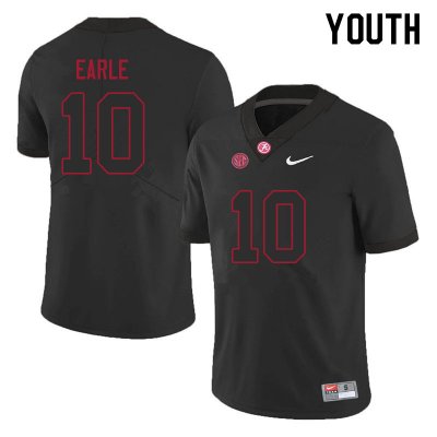 NCAA Youth Alabama Crimson Tide #10 JoJo Earle Stitched College 2021 Nike Authentic Black Football Jersey XP17M10ZA